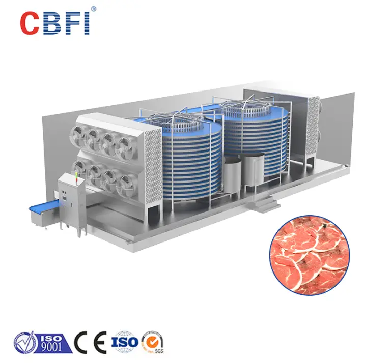 CBFI 5 Ton Double Spiral γρήγορη τεχνολογία κατάψυξης
